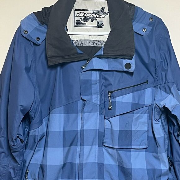 Nordica Italy Mens Blue Check Alpine Waterproof Ski Jacket Sz S/M Runs Large - Picture 6 of 11